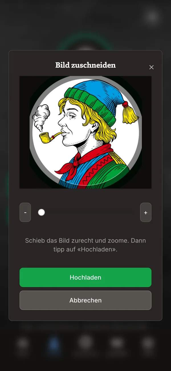 Zuschnitt des Profilbilds