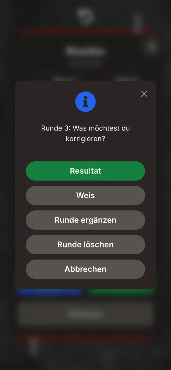 Rückfrage «Was möchtest du korrigieren?»